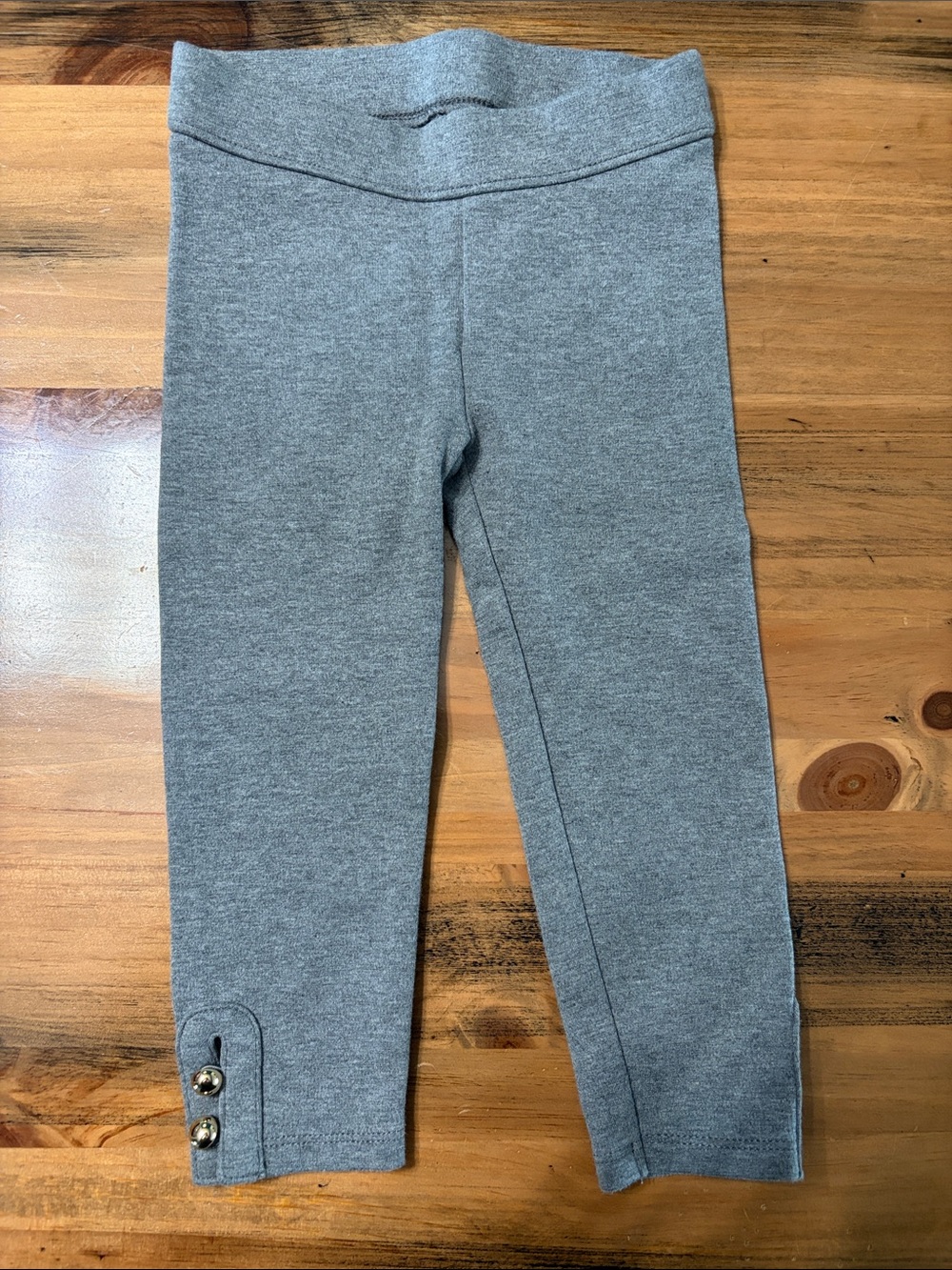 Janie and Jack 2T Grey Knit Leggings with Button Detail